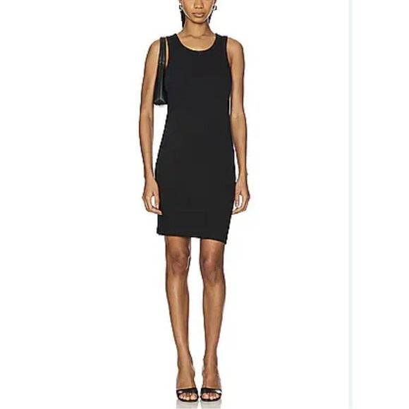 James Perse Scoop Back Tank Dress in Black Cotton 3 Large - Picture 1 of 5